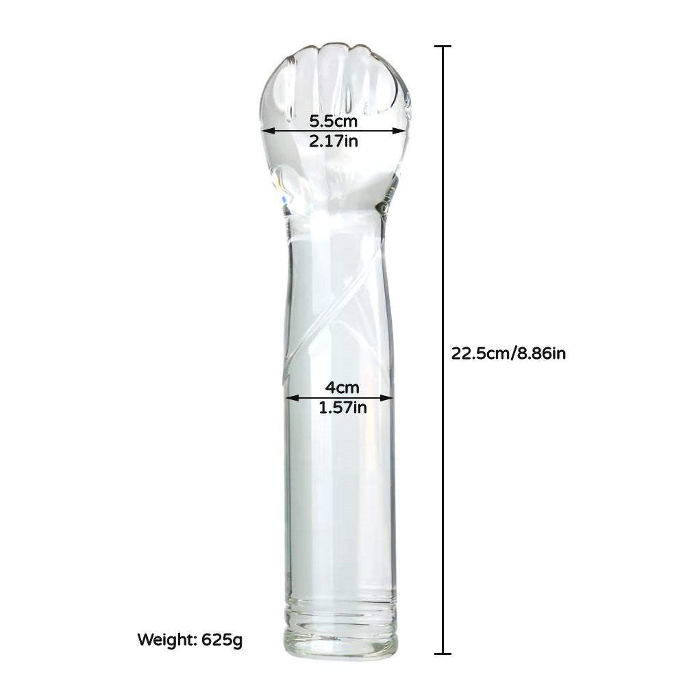 Fist-Glass-Dildo-size