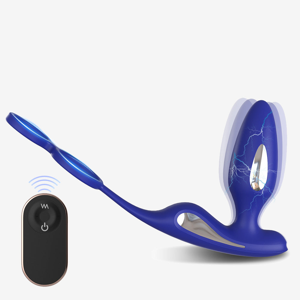 Lightning Electric Shock Anal Plug with Cock Ring