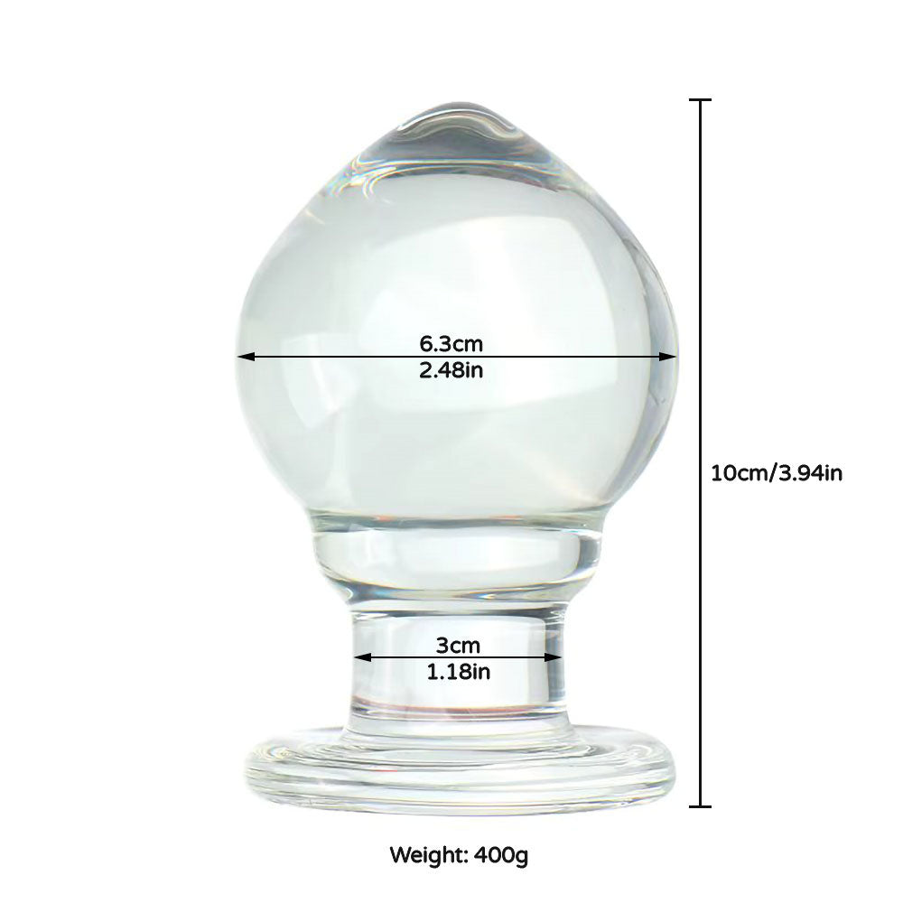 Peach-shape-glass-anal-plug-Size