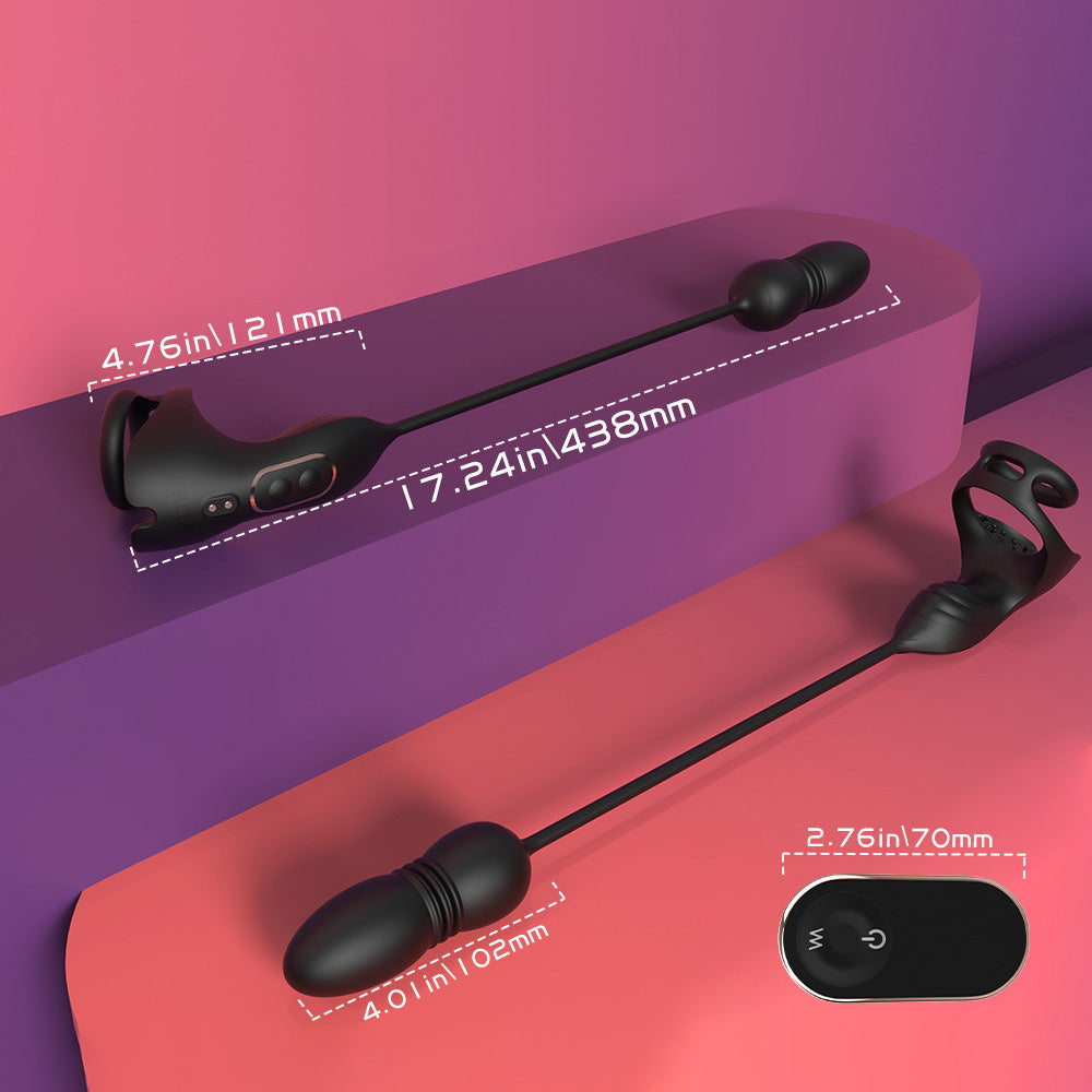 Rusru Thrusting Prostate Massager with Cock Rings