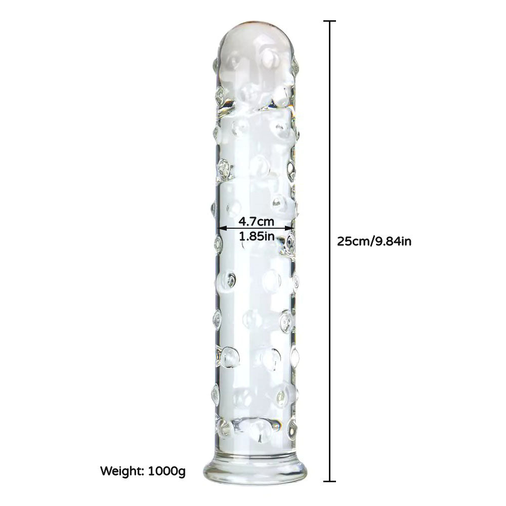 Straight-Dotted-Glass-Dildo-size