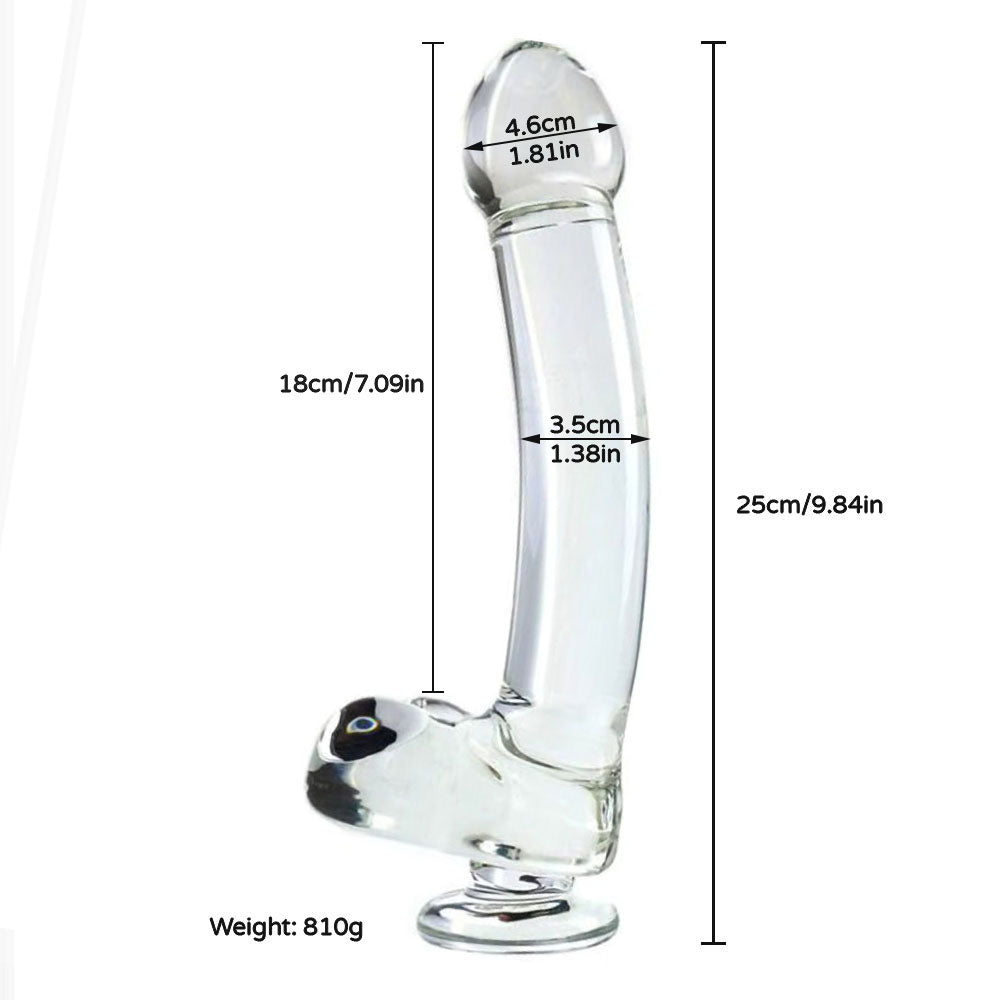 Strap-on Curved Downward Glass Dildo