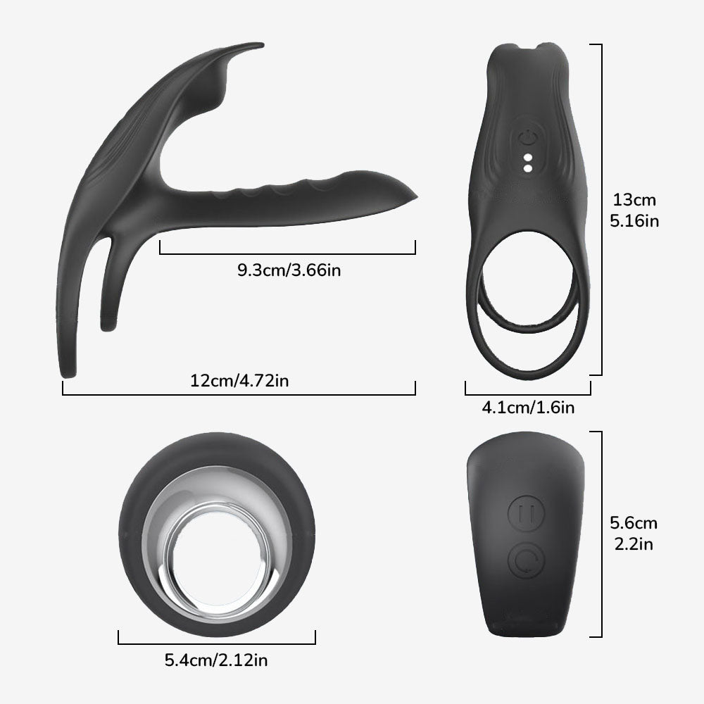 Black Fox Couples Vibrating Ring