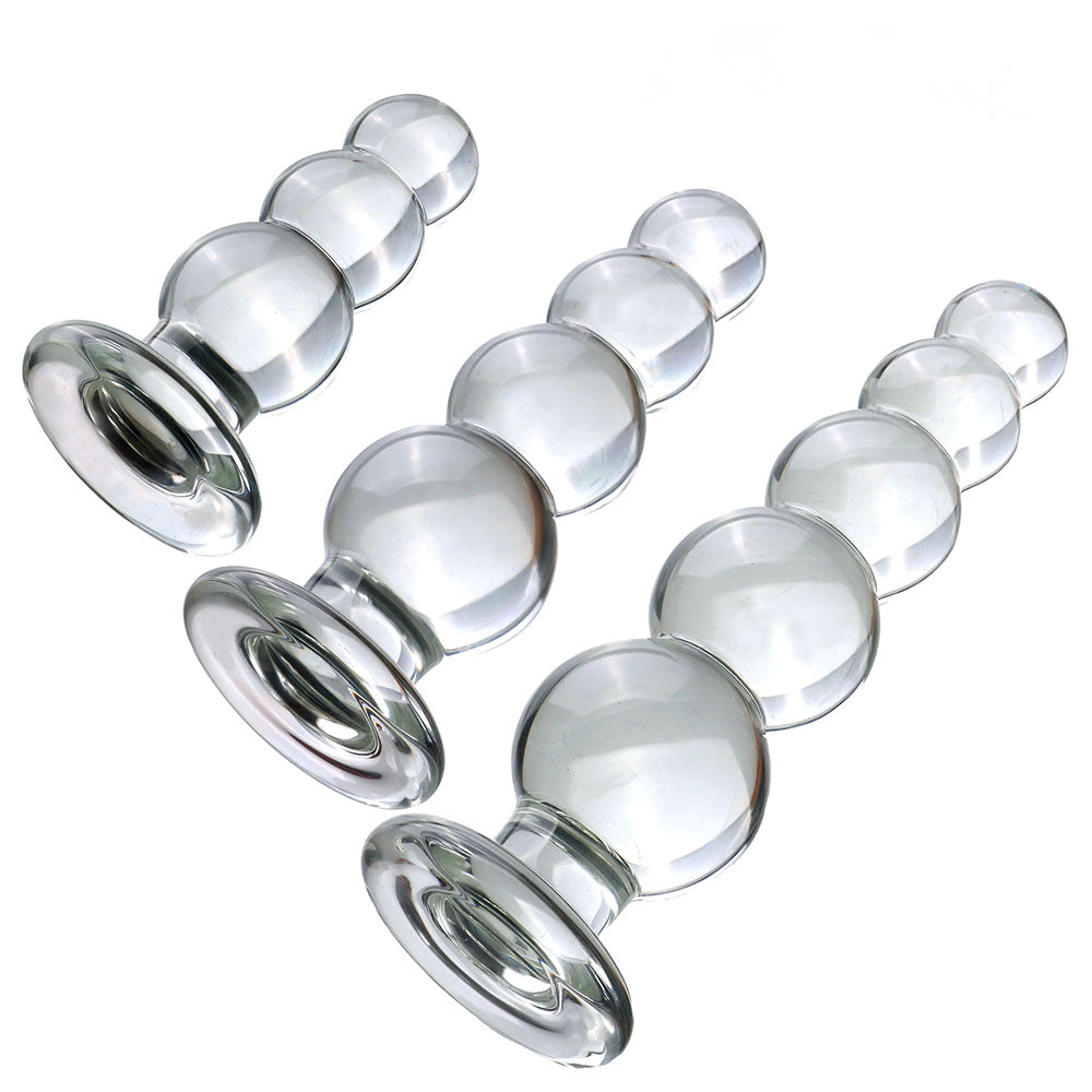 Clear Glass Beads Butt Plug Luveden Clear Glass Beads Butt Plug Luveden