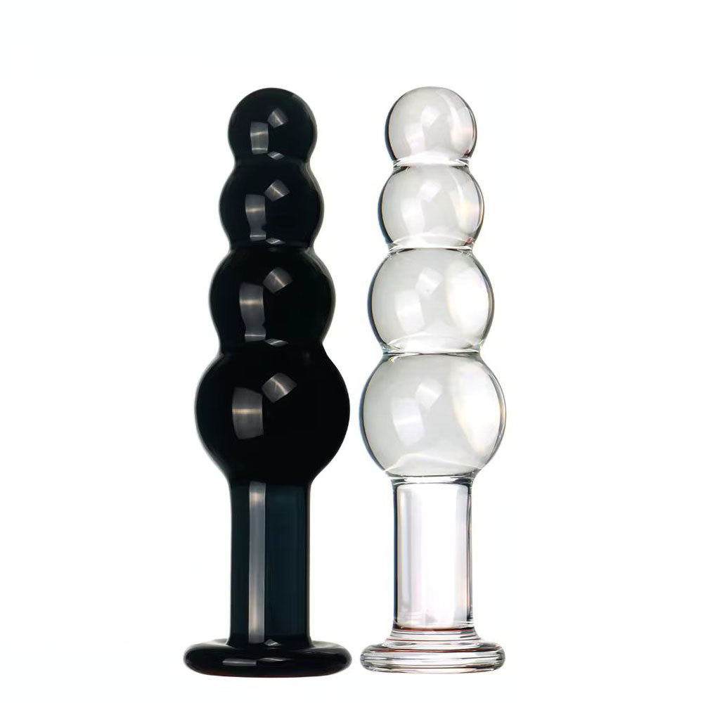 Four Beads Long Neck Glass Anal Plug Luveden Four Beads Long Neck Glass Anal Plug Luveden