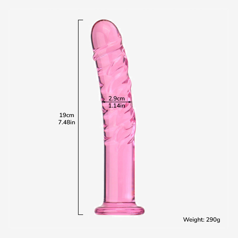 Pink Straight Glass Dildo
