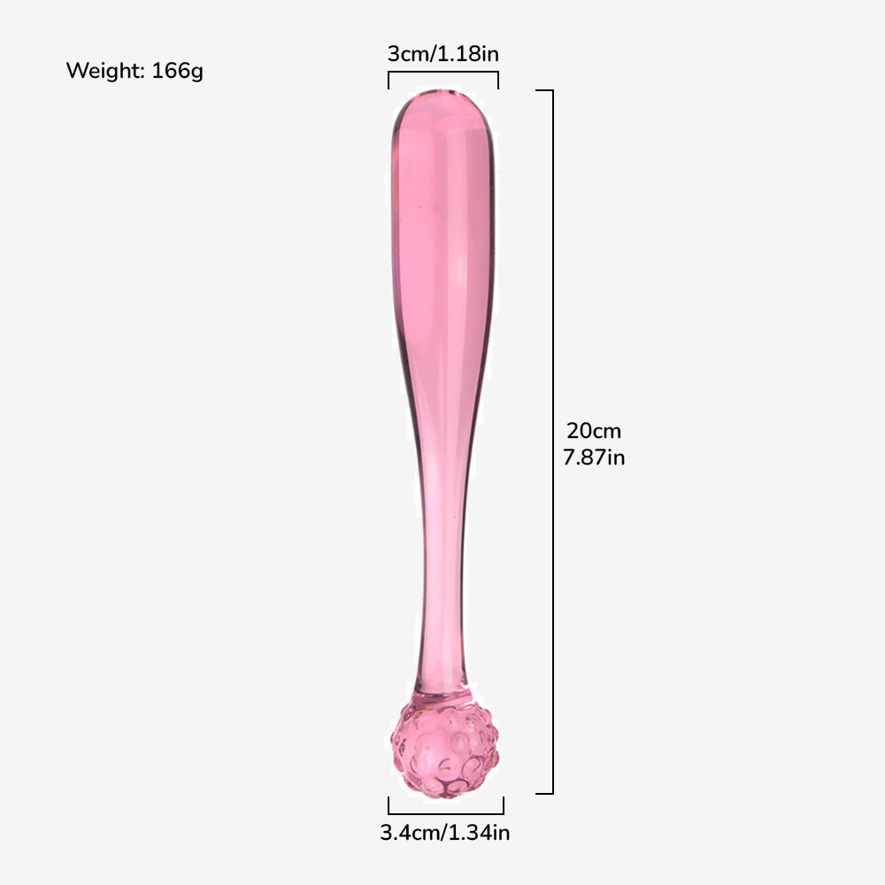 Pink Textured Orb Glass Wand