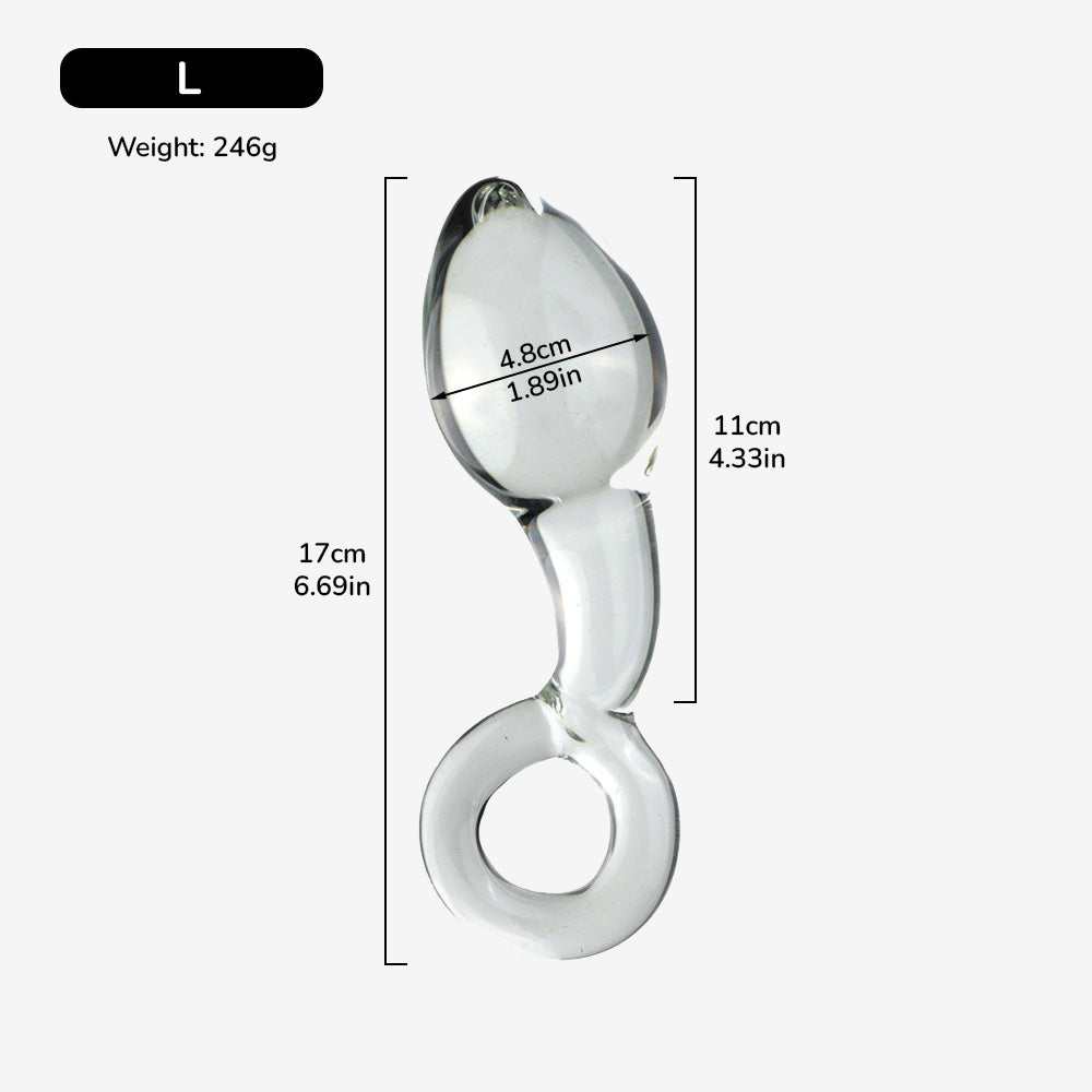 Ring-pull Egg Glass Anal Plug
