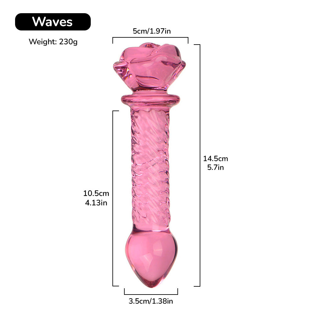 Rose Glass Anal Plug