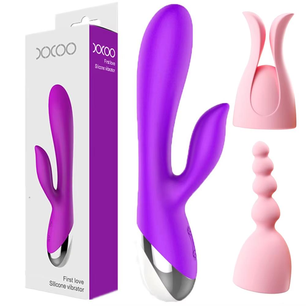 10-speed-double-pleasure-dildo-vibrator-purple-with-accessories-for-nipple-and-anus