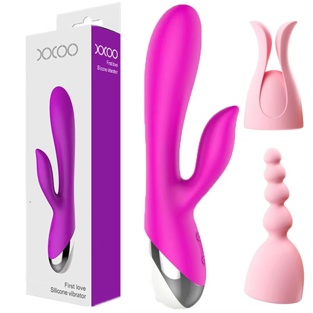 10-speed-double-pleasure-dildo-vibrator-rose-with-accessories-for-nipple-and-anus