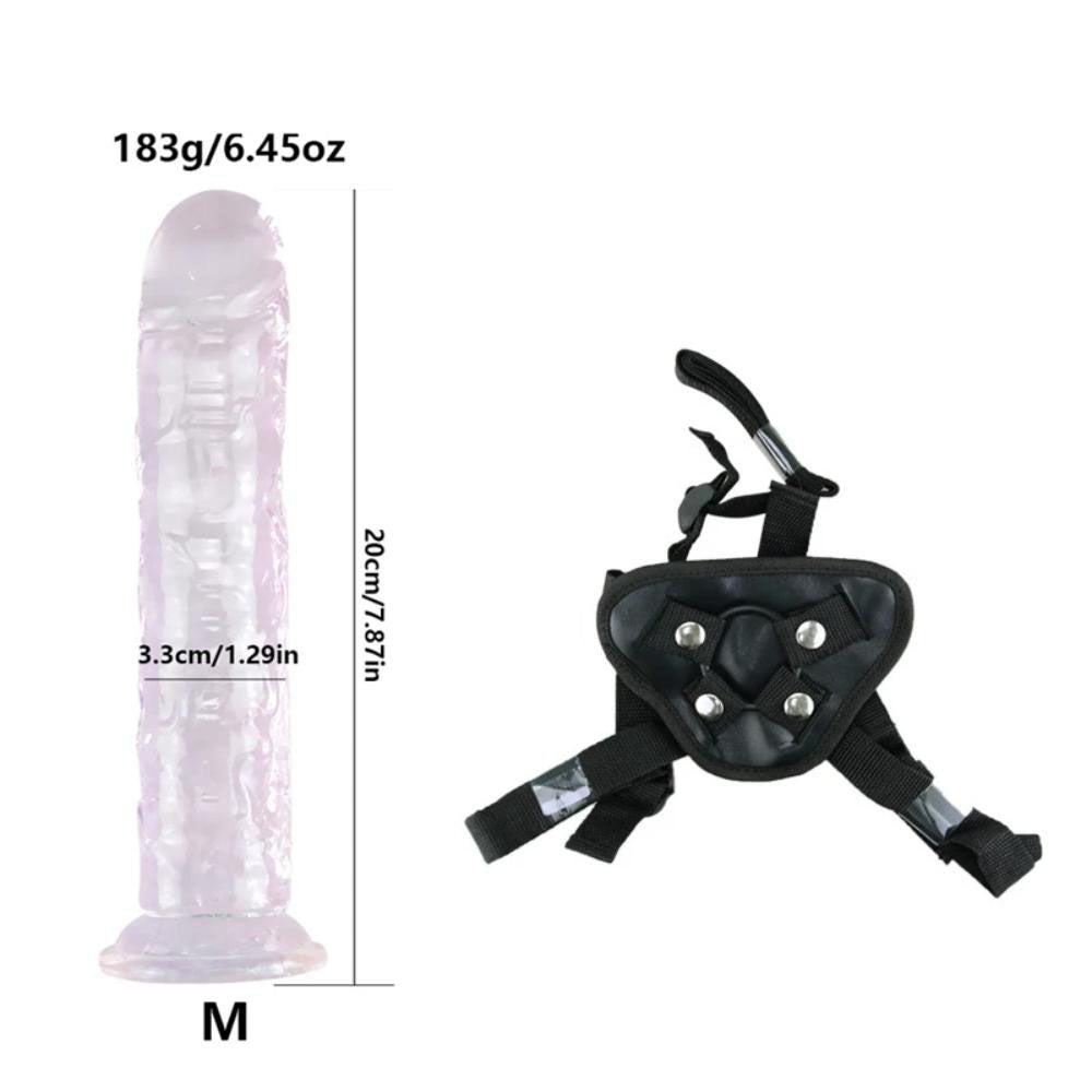 Adjustable-Strap-On-Jelly-Dildo-Set-Size-M