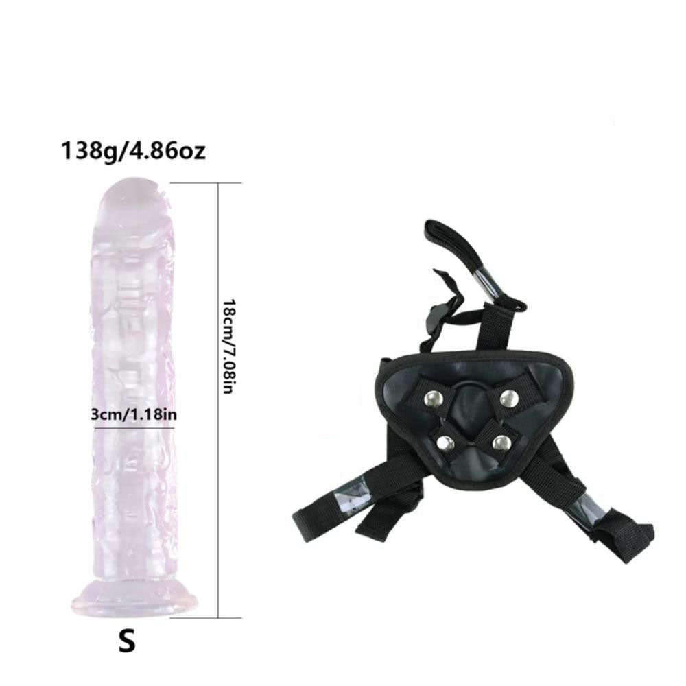 Adjustable-Strap-On-Jelly-Dildo-Set-Size-S