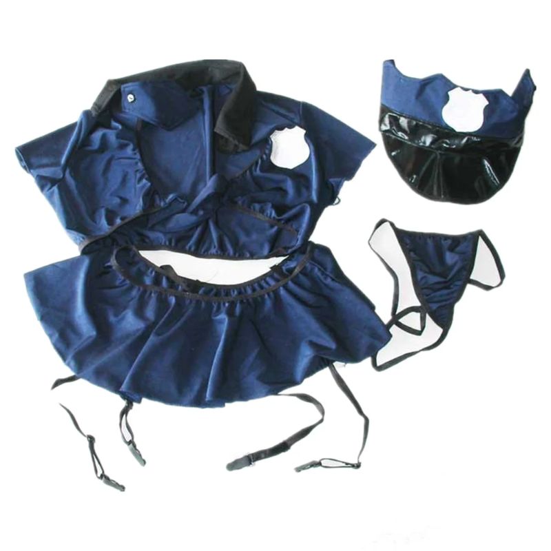 BlueSexyFemaleCopPoliceCostumeset