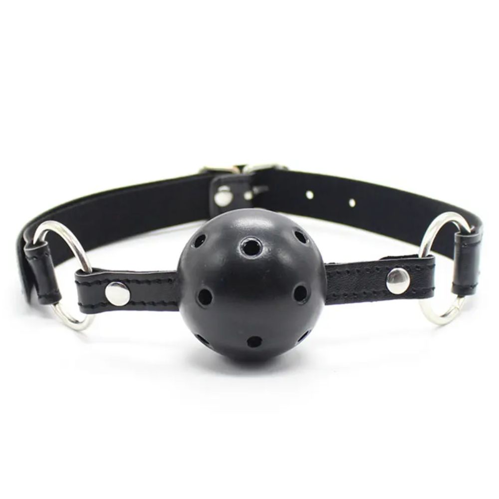 ColorfulLeatherMouthGagBallBlack