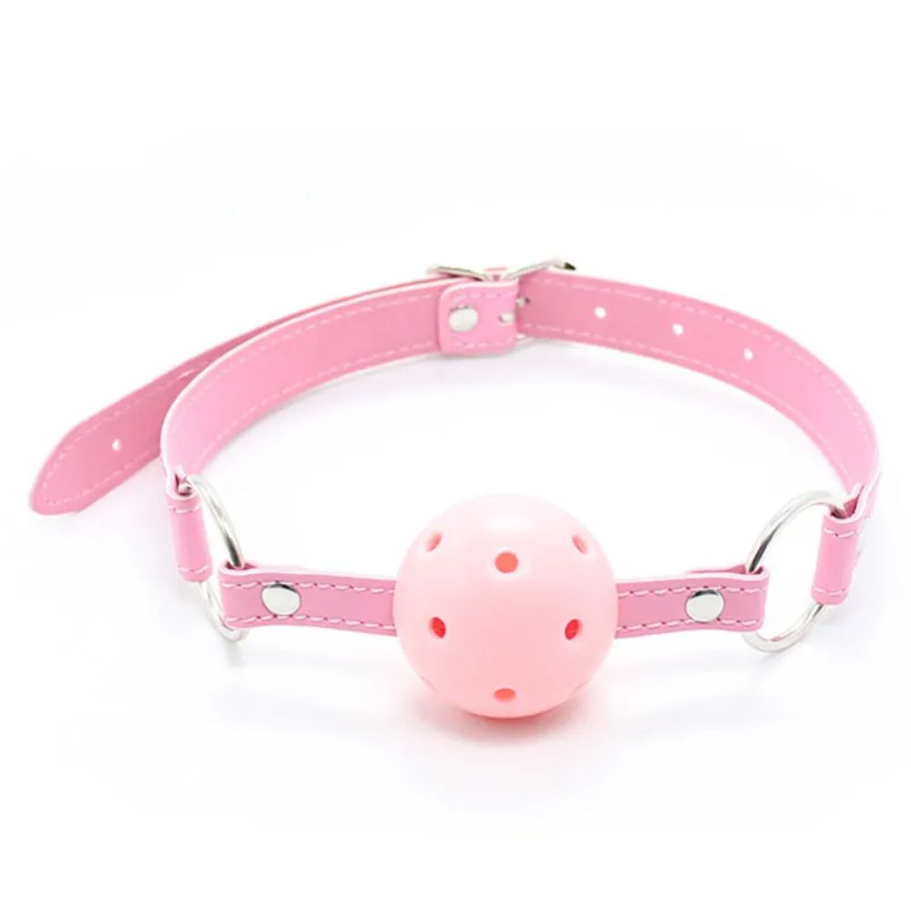 ColorfulLeatherMouthGagBallPink