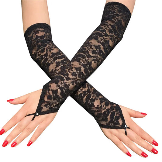 FloralPrintLaceFingerlessGloves_3