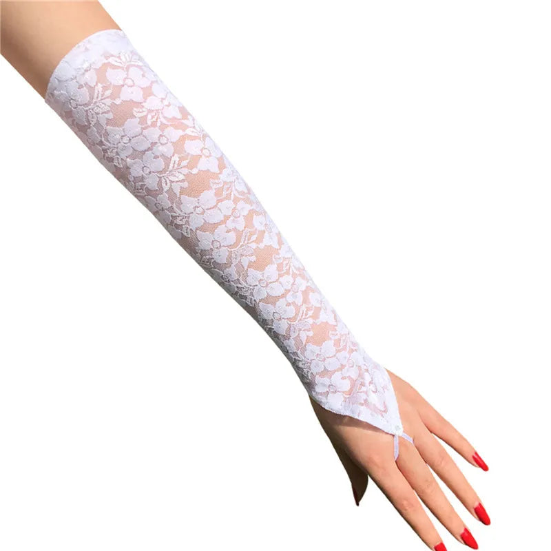 FloralPrintLaceFingerlessGloves_4