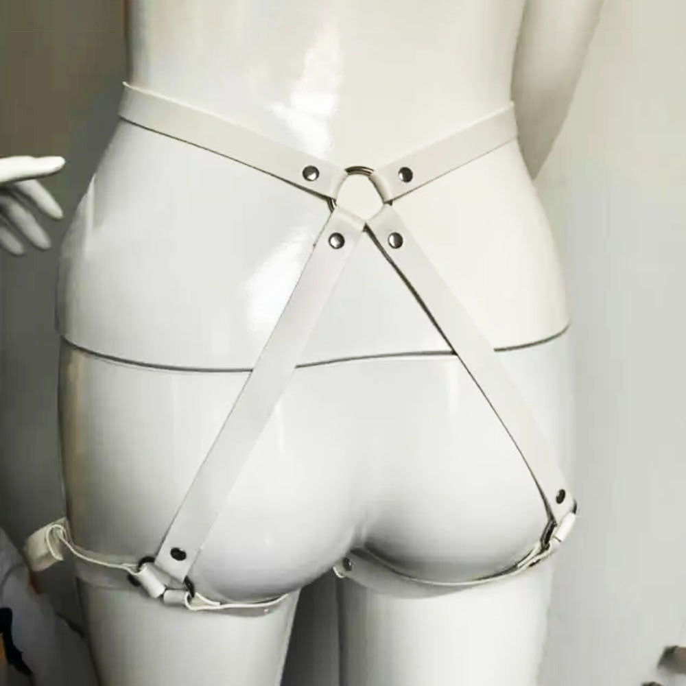 GothicPULeatherGarterBeltLingeriewhite