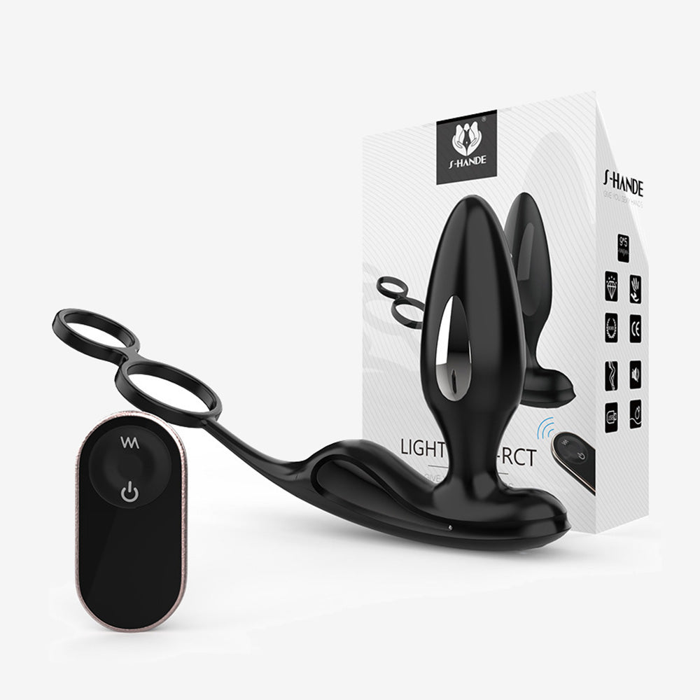 Lightning Electric Shock Anal Plug with Cock Ring