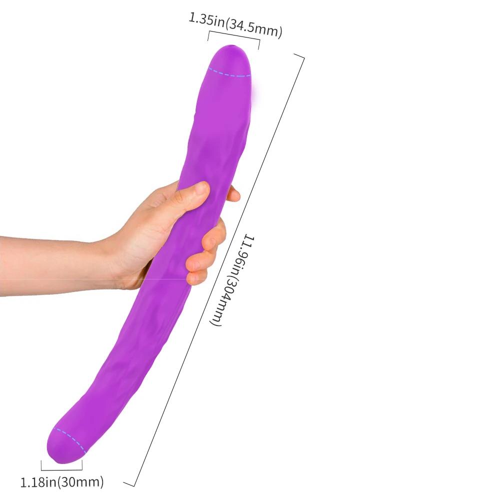 Long-Double-Pleasure-Dildo-Vibrator-30cm-Purple