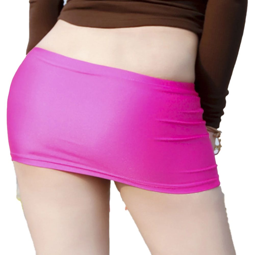 Low-Rise-Elastic-Waistband-Mini-Skirt-Hot-Pink_Back