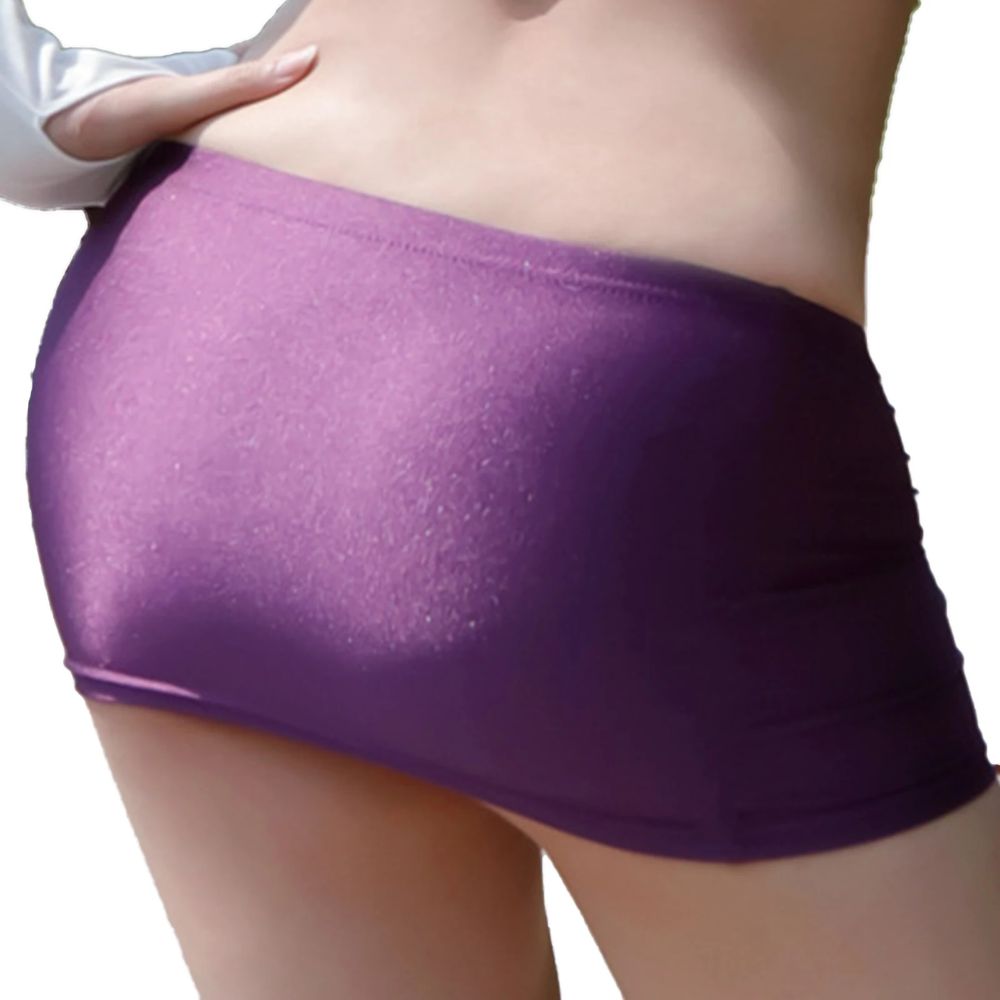 Low-Rise-Elastic-Waistband-Mini-Skirt-Purple