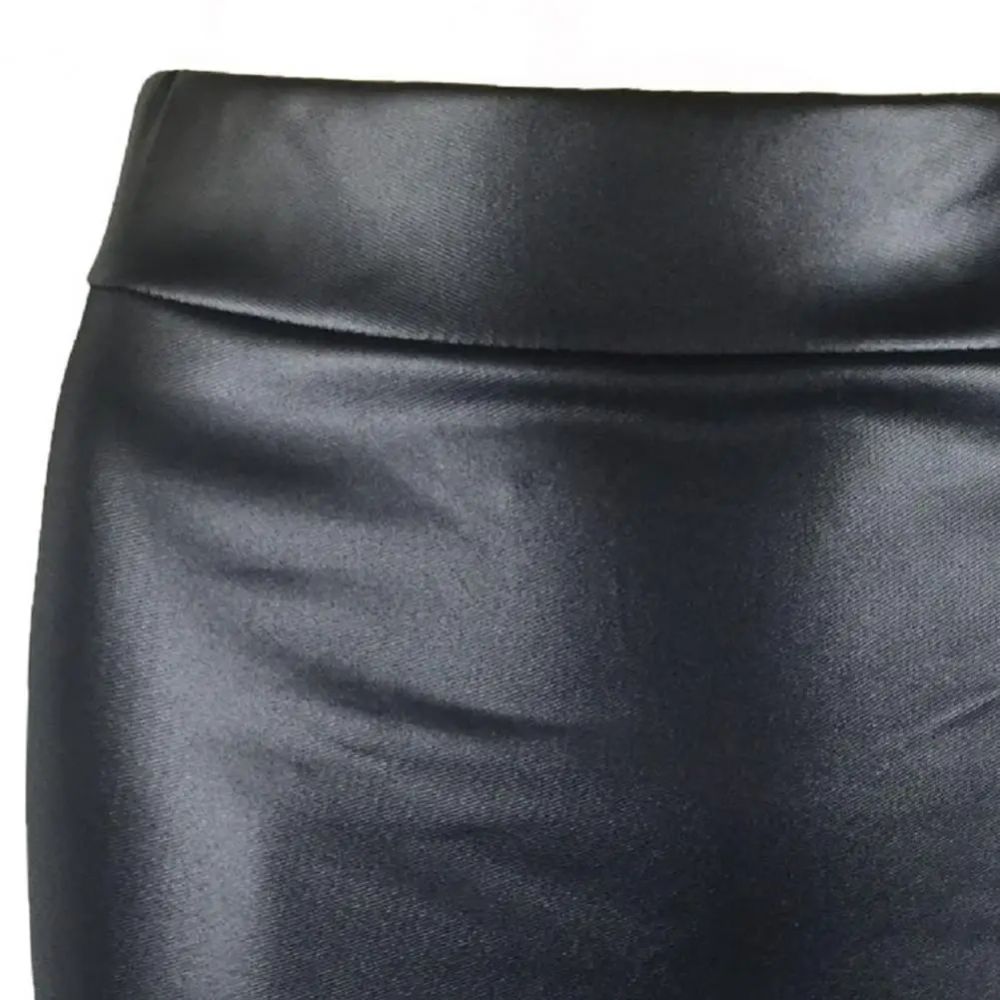 Matte-PU-High-Waist-Mini-Skirt-Black-2