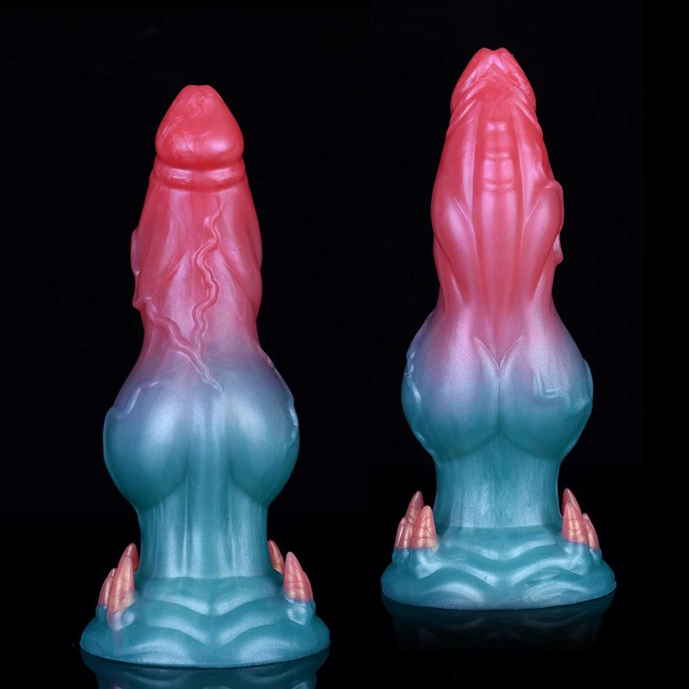 NNSX-tusk-knotted-realistic-dildo-QH5179-front-and-back-sides