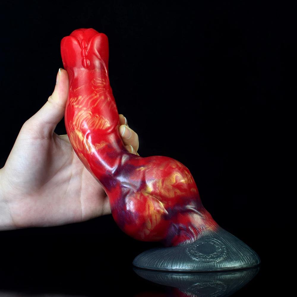 NNSX-wolf-dog-knotted-dildo-bending-with-suction-cup