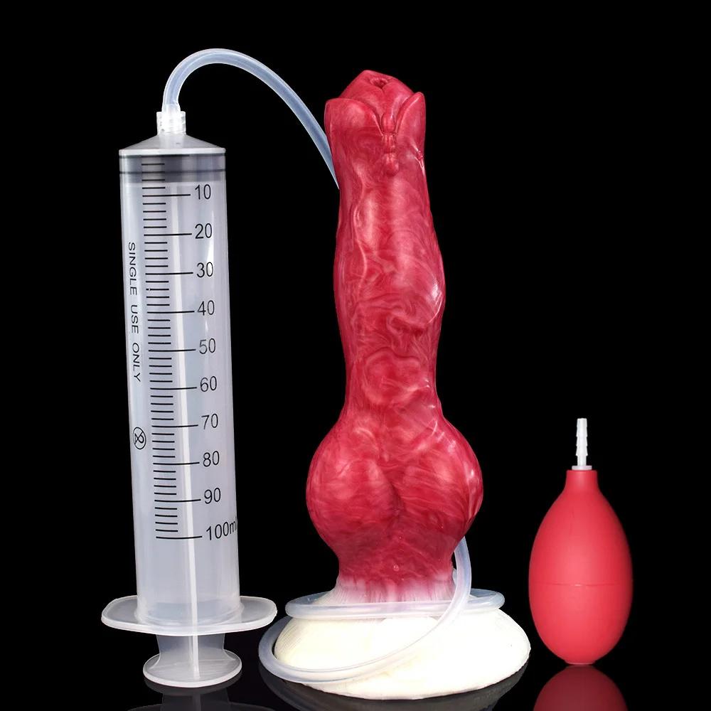 NNSX-wolf-dog-knotted-dildo-with-syringe-and-bulb