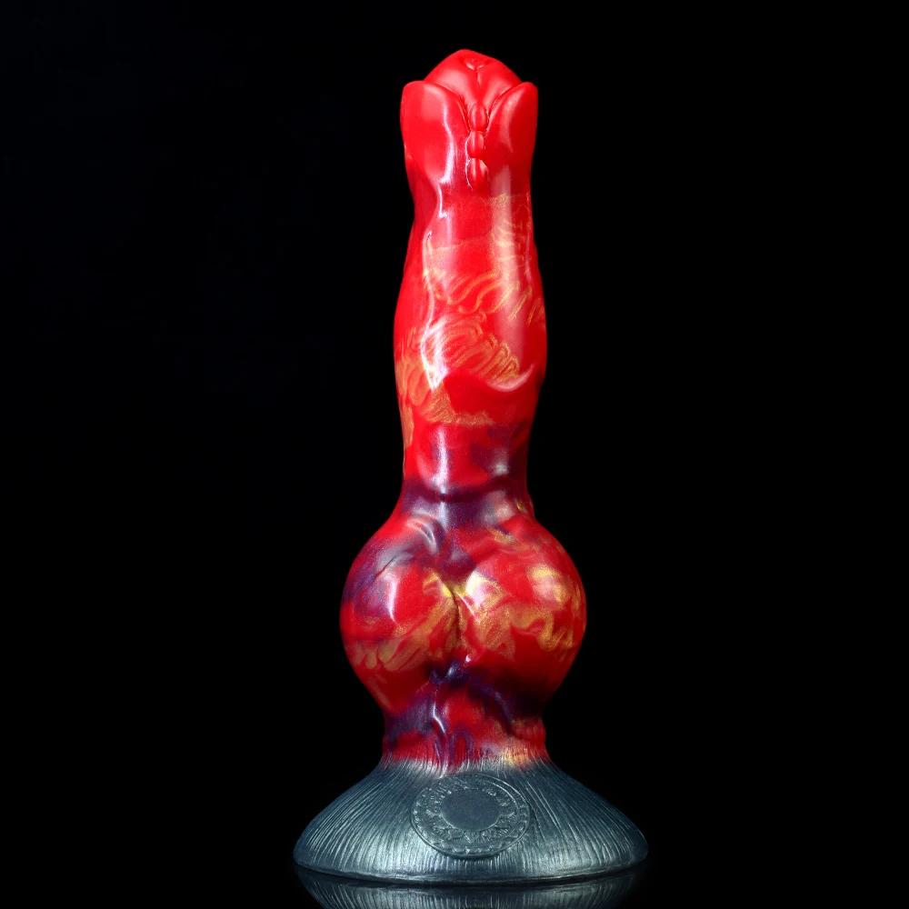 NNSX-wolf-dog-knotted-red-dildo-with-black-suction-cup