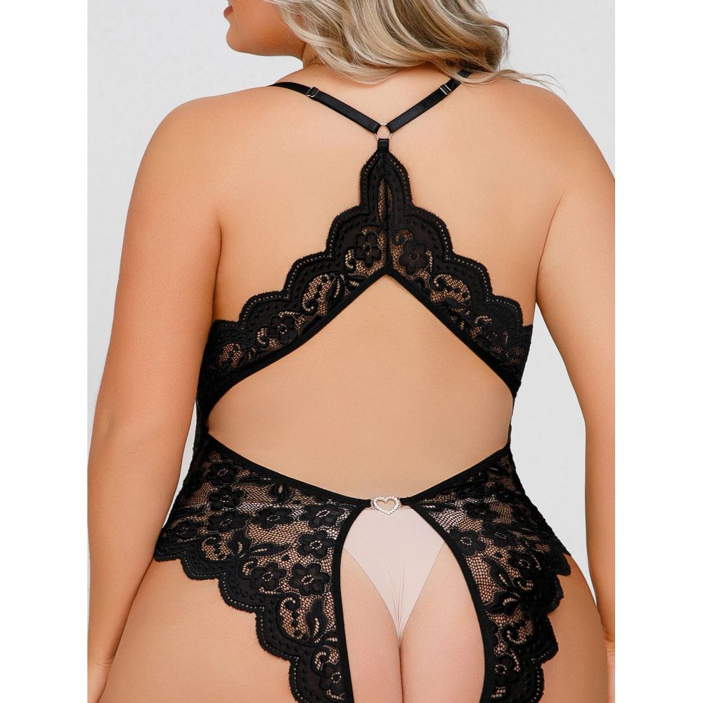 PlusSizeLaceHollowBodysuitBlack_2