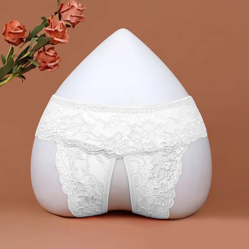 PlusSizeOpenCrotchThongBriefswhiteonthebutt