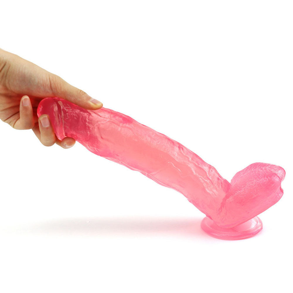 Realistic-12-inch-Dildo-with-Suction-Cup-Pink