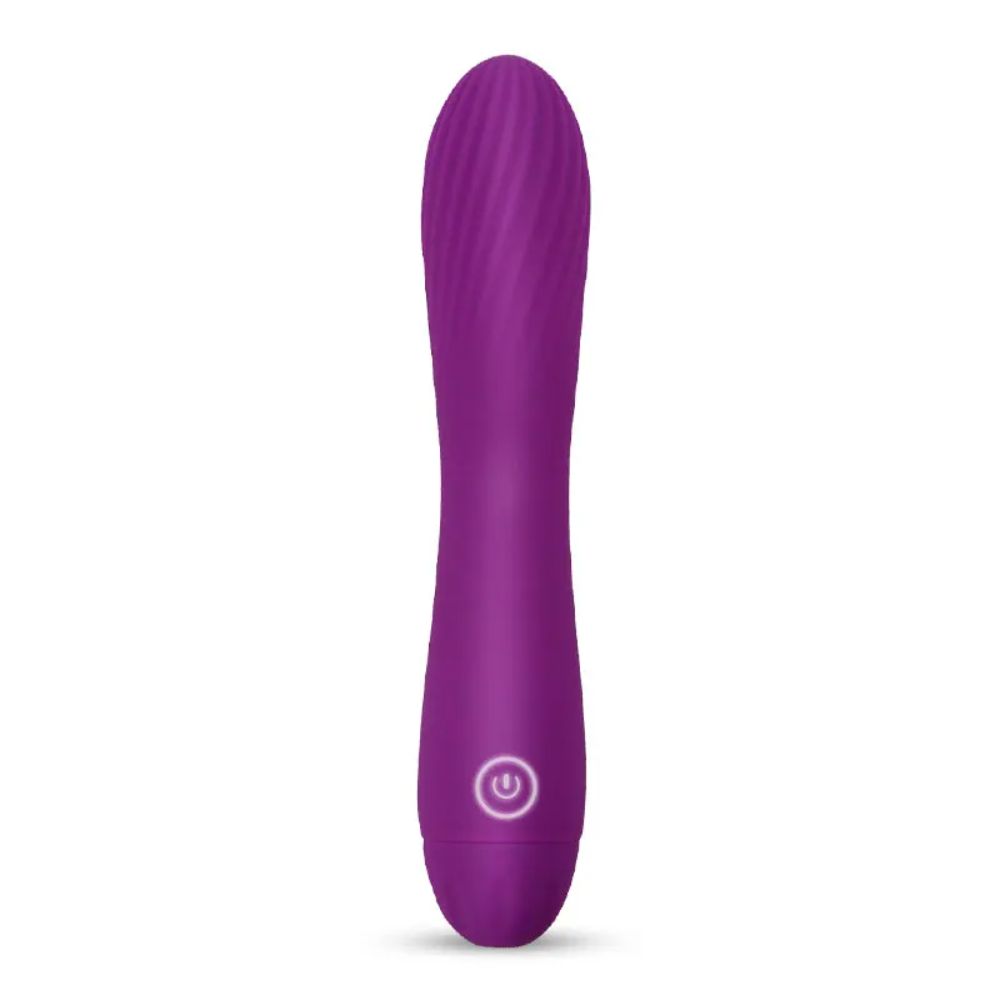 Rechargeable-Silicone-Wasp-Waisted-Vibrator-Purple