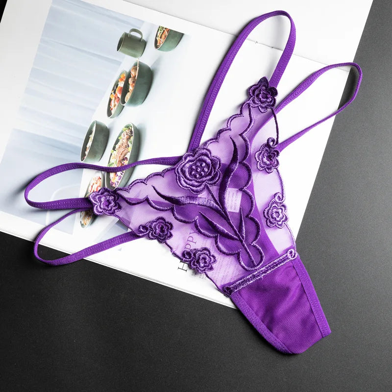 SexyLaceBreathableLingeriePantiespurple