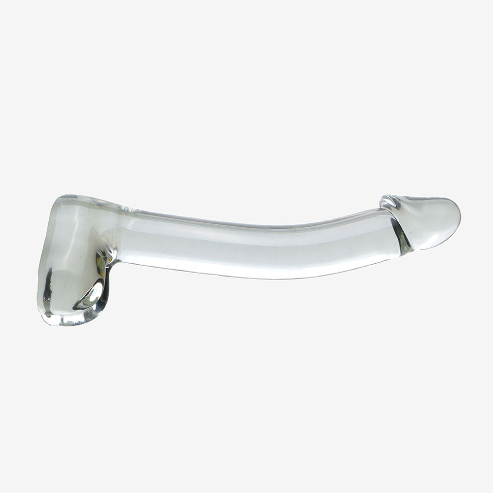 Slim Curved Upward Glass Dildo