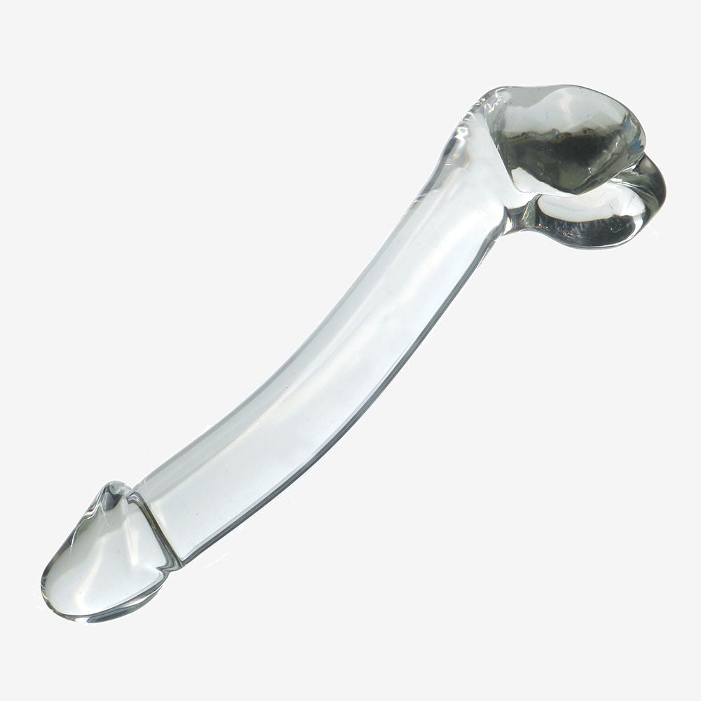 Slim Curved Upward Glass Dildo