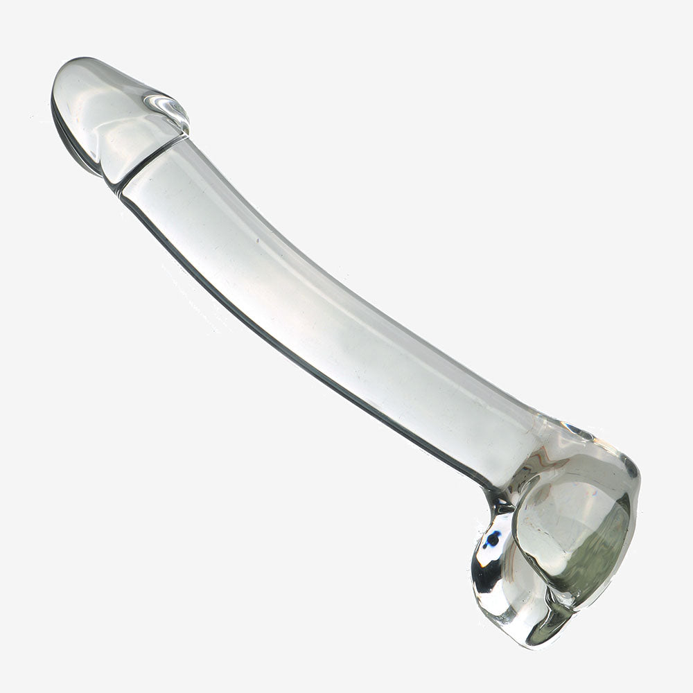 Slim Curved Upward Glass Dildo