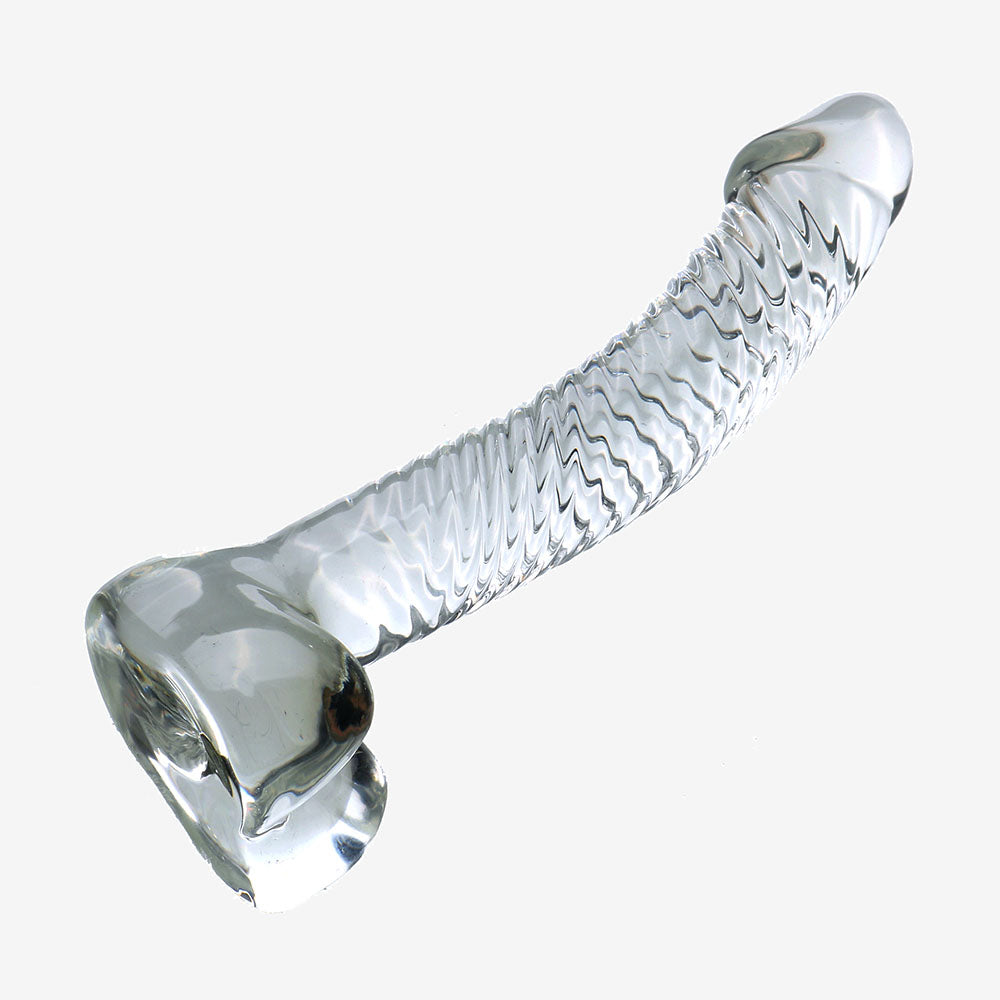 Slim Curved Upward Glass Dildo