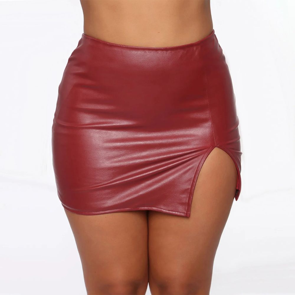 Solid-Color-PU-Clubwear-Mini-Skirt-Wine-Red_2