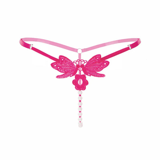 T-backPearlsLaceBowPantyKL63rose