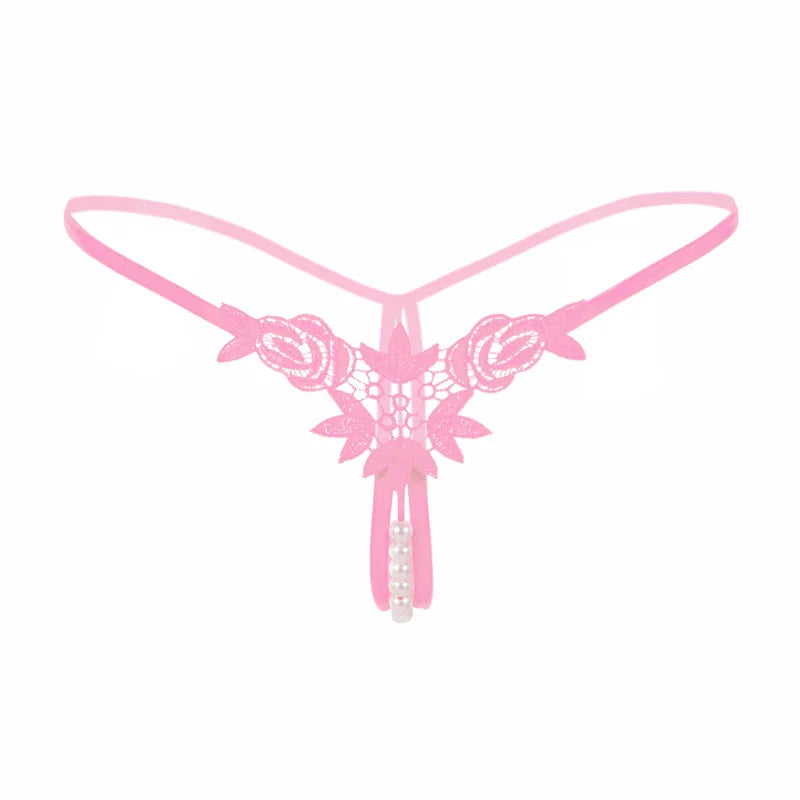 T-backPearlsLaceFloralPantyKL64pink