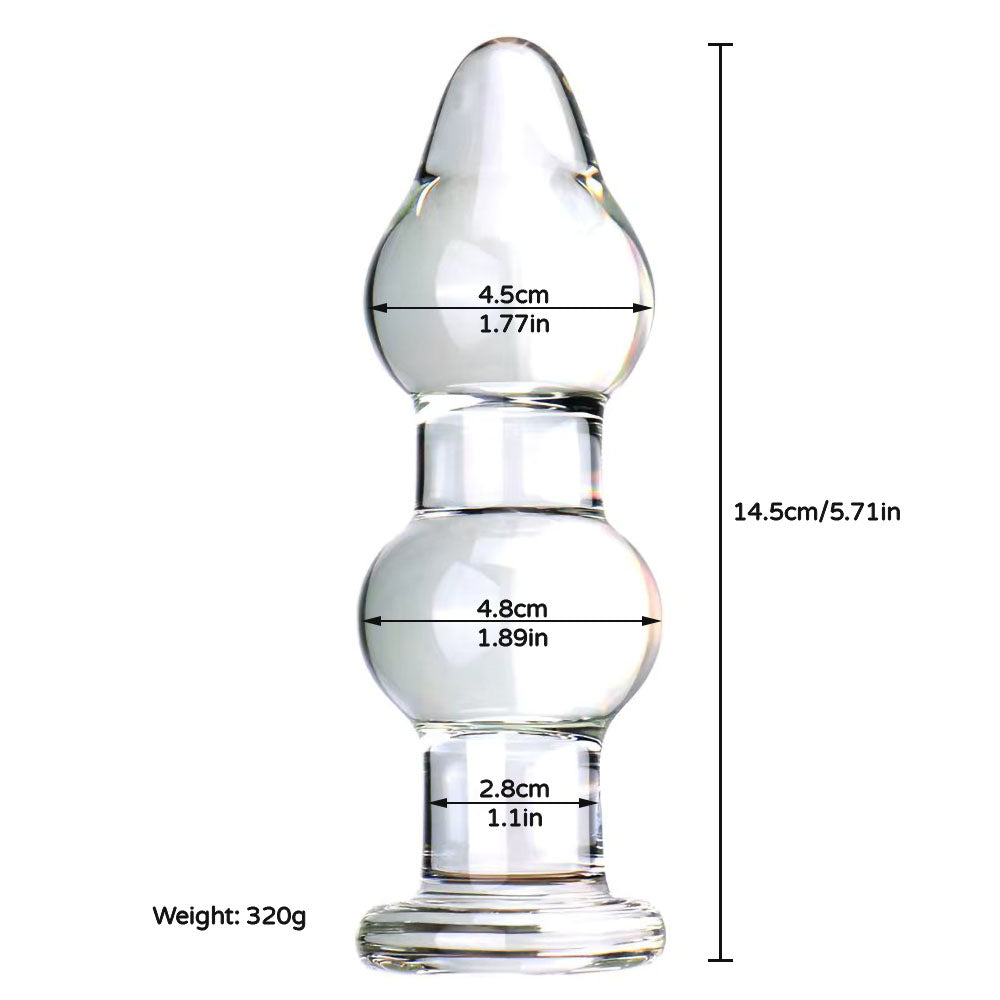 Tiered Bulbs Glass Anal Plug Luveden Tiered Bulbs Glass Anal Plug Luveden