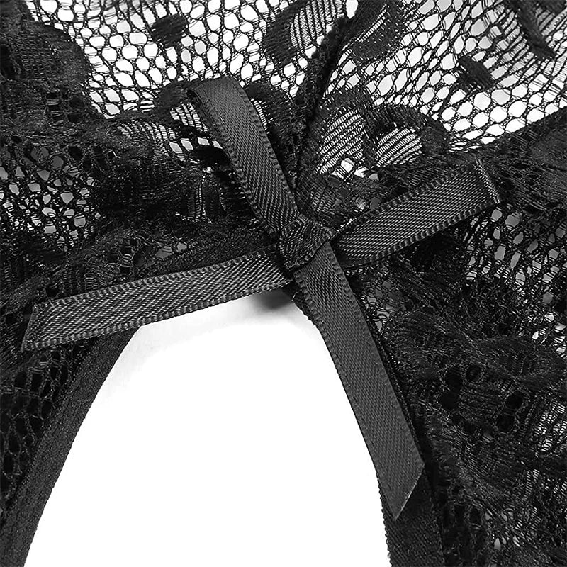 TransparentLaceEroticPajamasSetblackdetail3