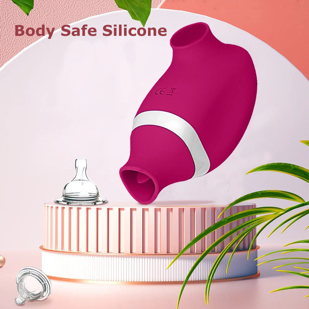 Travel-Friendly-2-in-1-Sucking-and-Licking-Vibrator-silicone-material