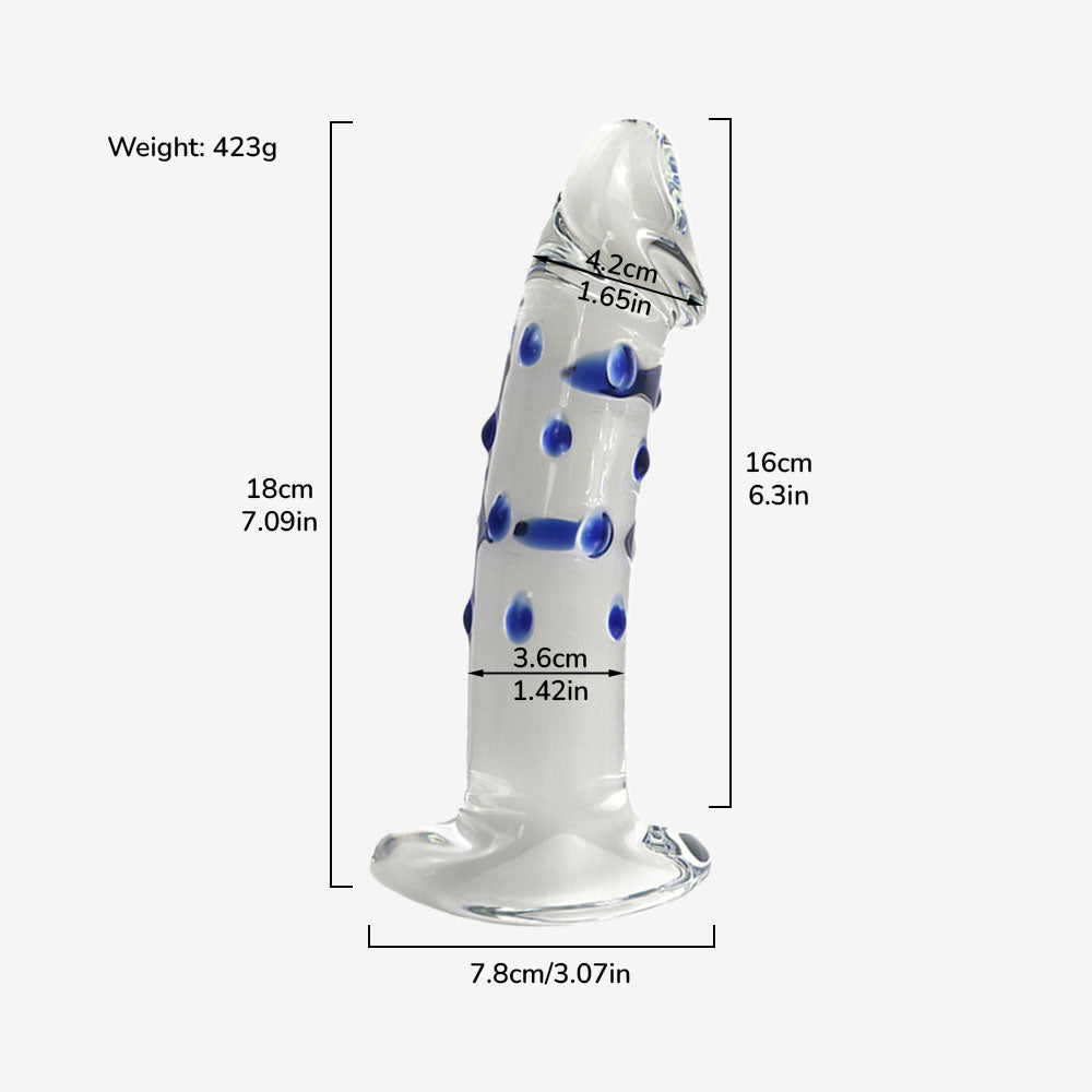 Blue Wave Glass Dildo