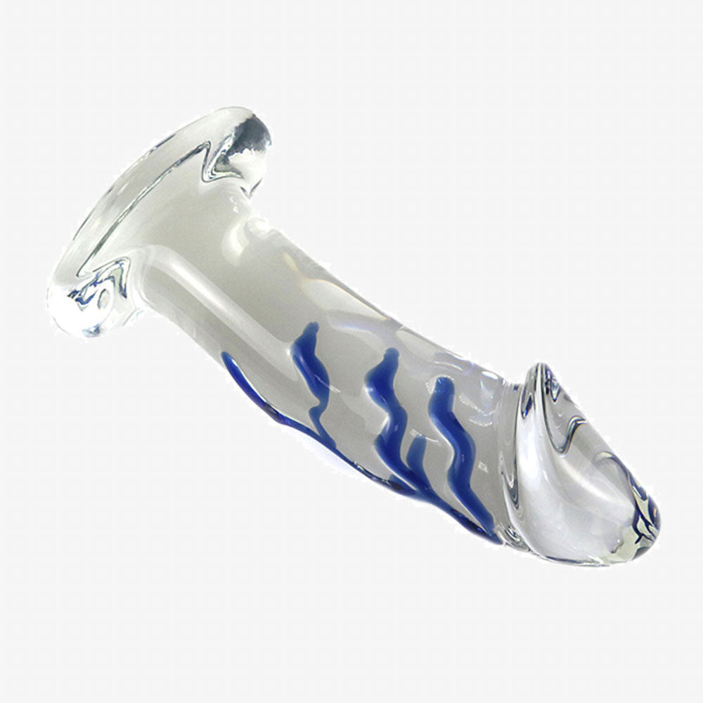 Blue Wave Glass Dildo