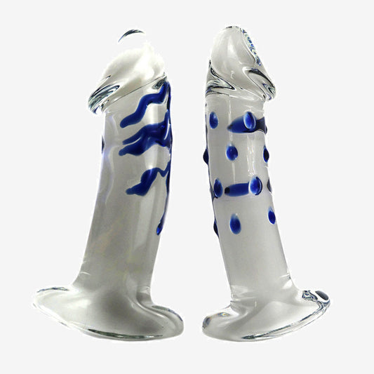Blue Wave Glass Dildo